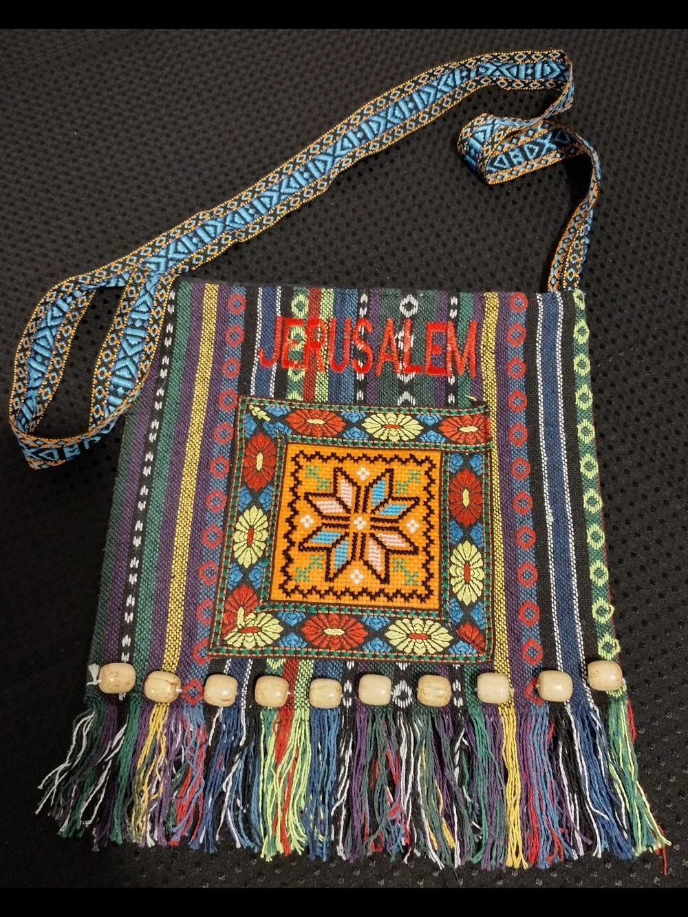 Embroidered Multicolor Jerusalem Crossbody Handmade Bag